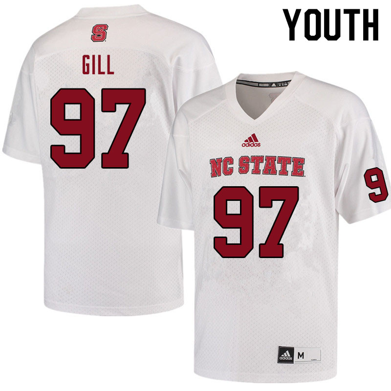 Youth #97 Trenton Gill NC State Wolfpack College Football Jerseys Sale-White